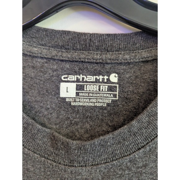 Carhartt Men's Large Grey T-Shirt Loose‎ Fit Short Sleeve Heavyweight Pocket K87 - Picture 4 of 5